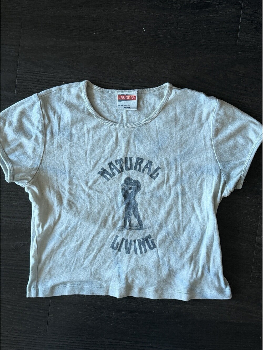 Y2K LAUNDRY Natural Living Graphic Baby Tee - Medium